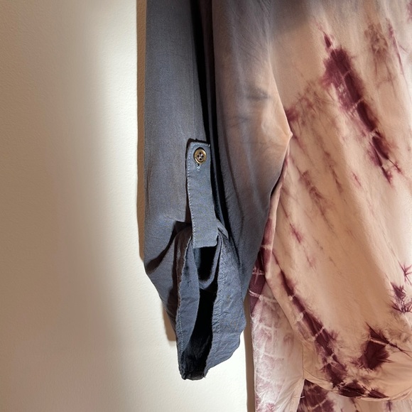 She + Sky Purple Tie Dye High Low Blouse - Picture 6 of 6